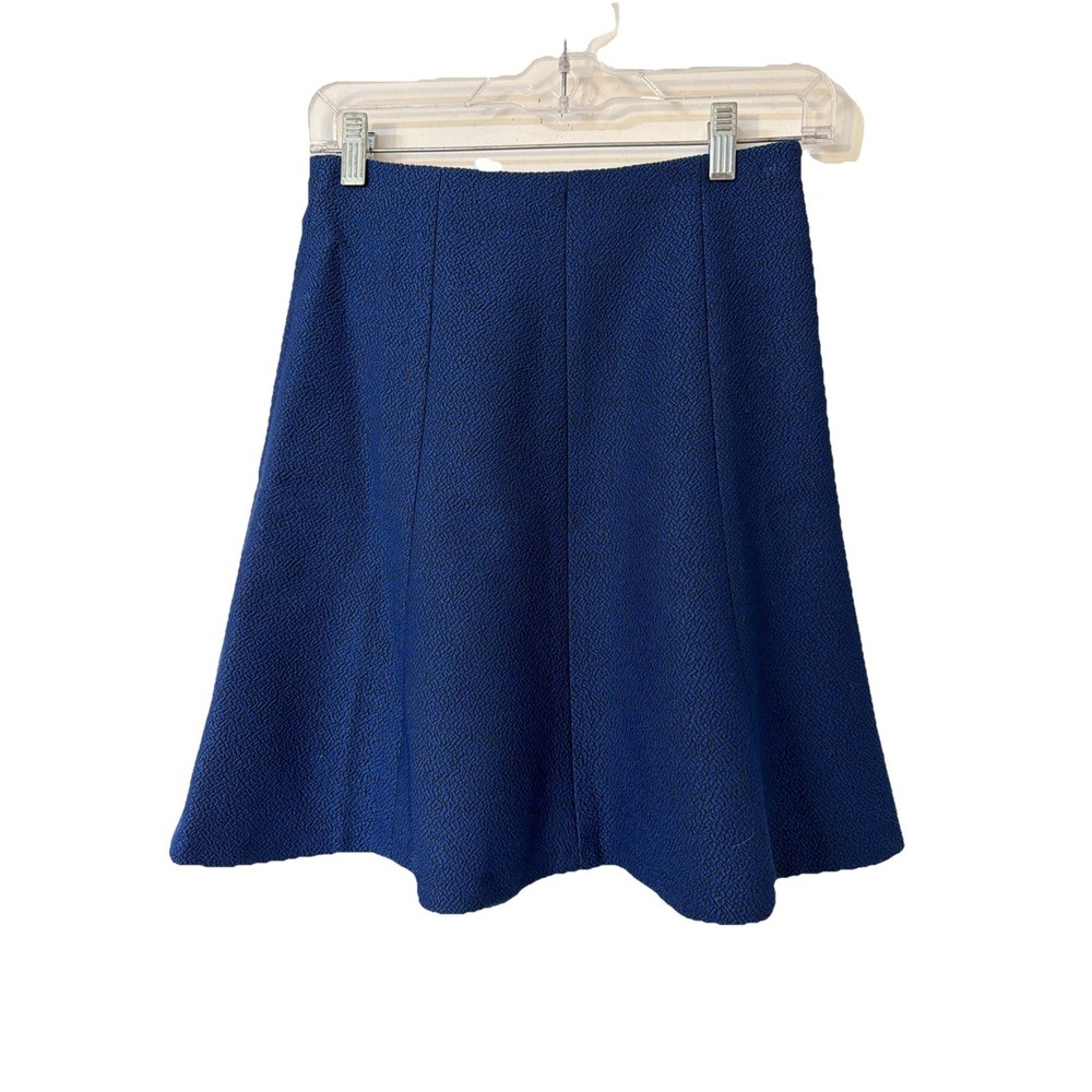 Ann Taylor Royal Blue Textured A-Line Mini Skirt